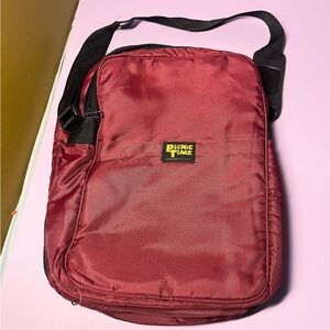 Vintage Picnic Time Insulated Bag Made in USA Maroon Adjustable Strap Carry Cool